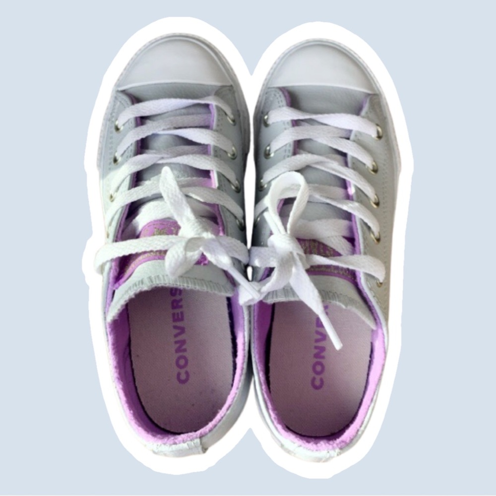 CONVERSE grey leather chuck taylor all star ox junior - Picture 3 of 9